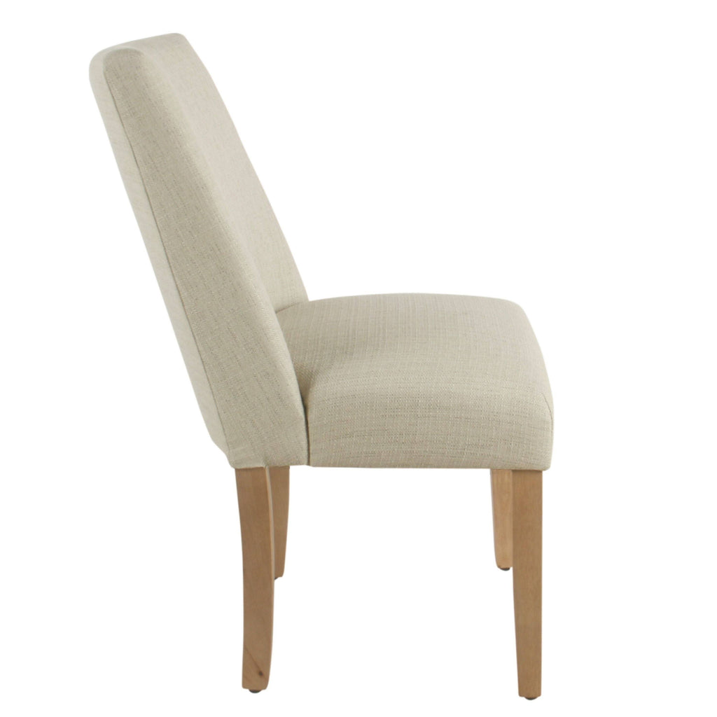 Beige Textured Linen Single Dining Chair L9658