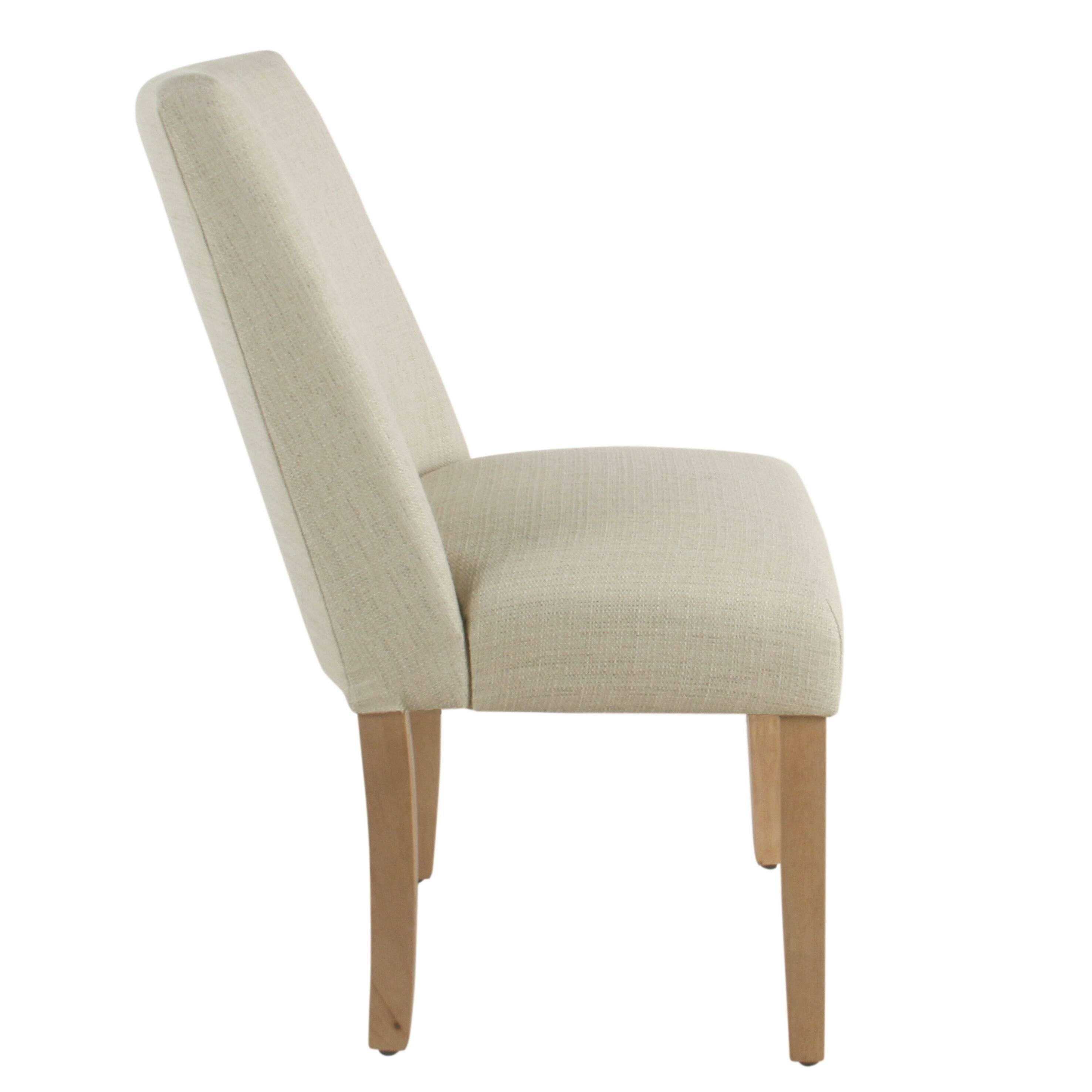 Beige Textured Linen Single Dining Chair L9658