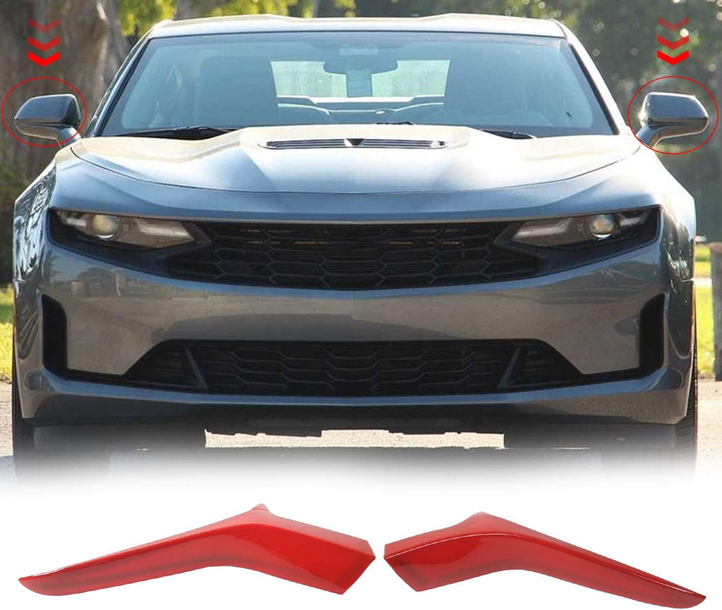 Red ABS Side Rearview Mirror Trim Cover for Chevrolet Camaro 2017 2021 A486