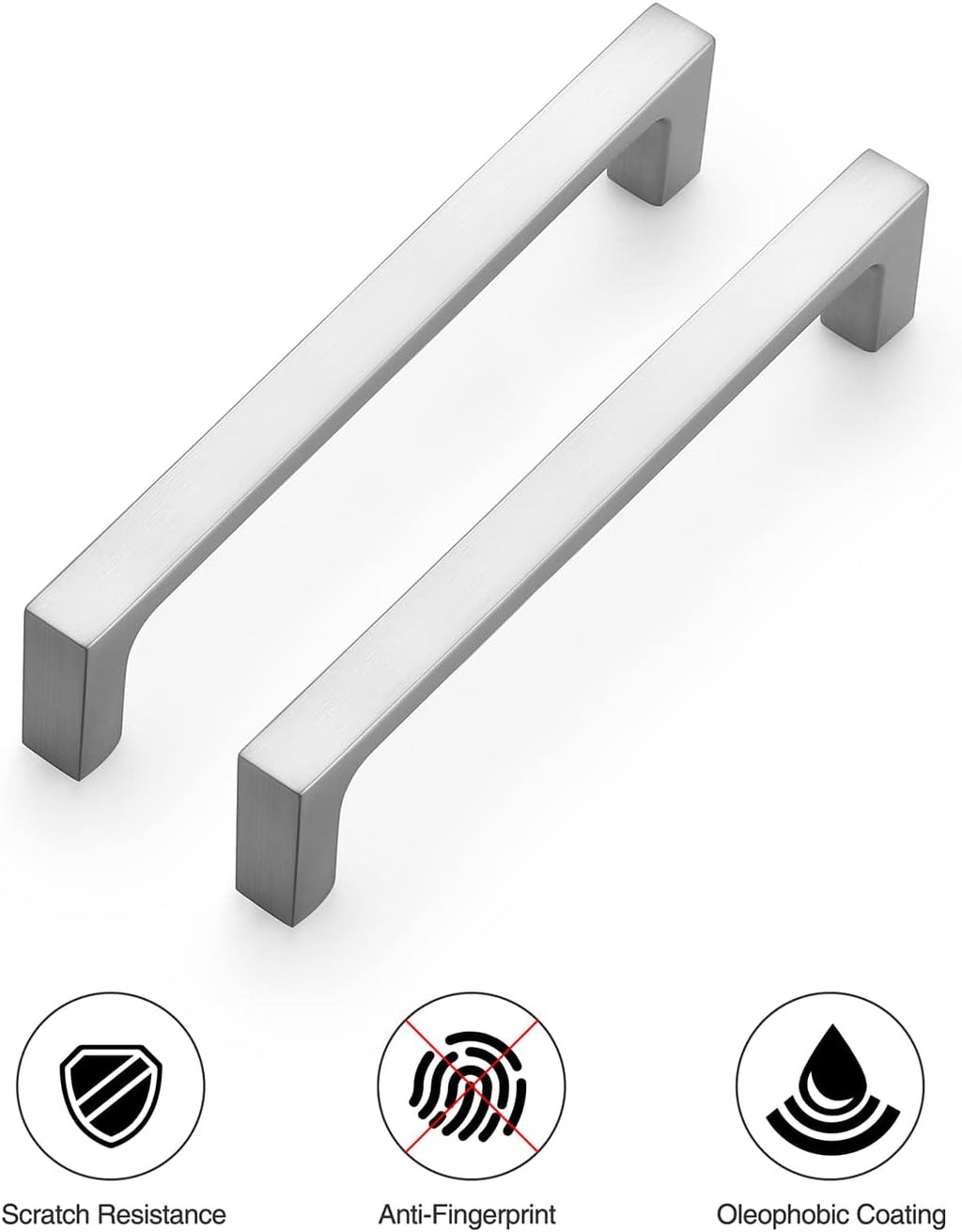 30 Pack 5 Inch Brushed Nickel Square Cabinet Pulls T939