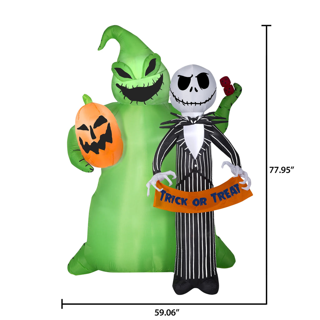 6.5' Airblown Jack Skellington & Oogie Boogie Y2483