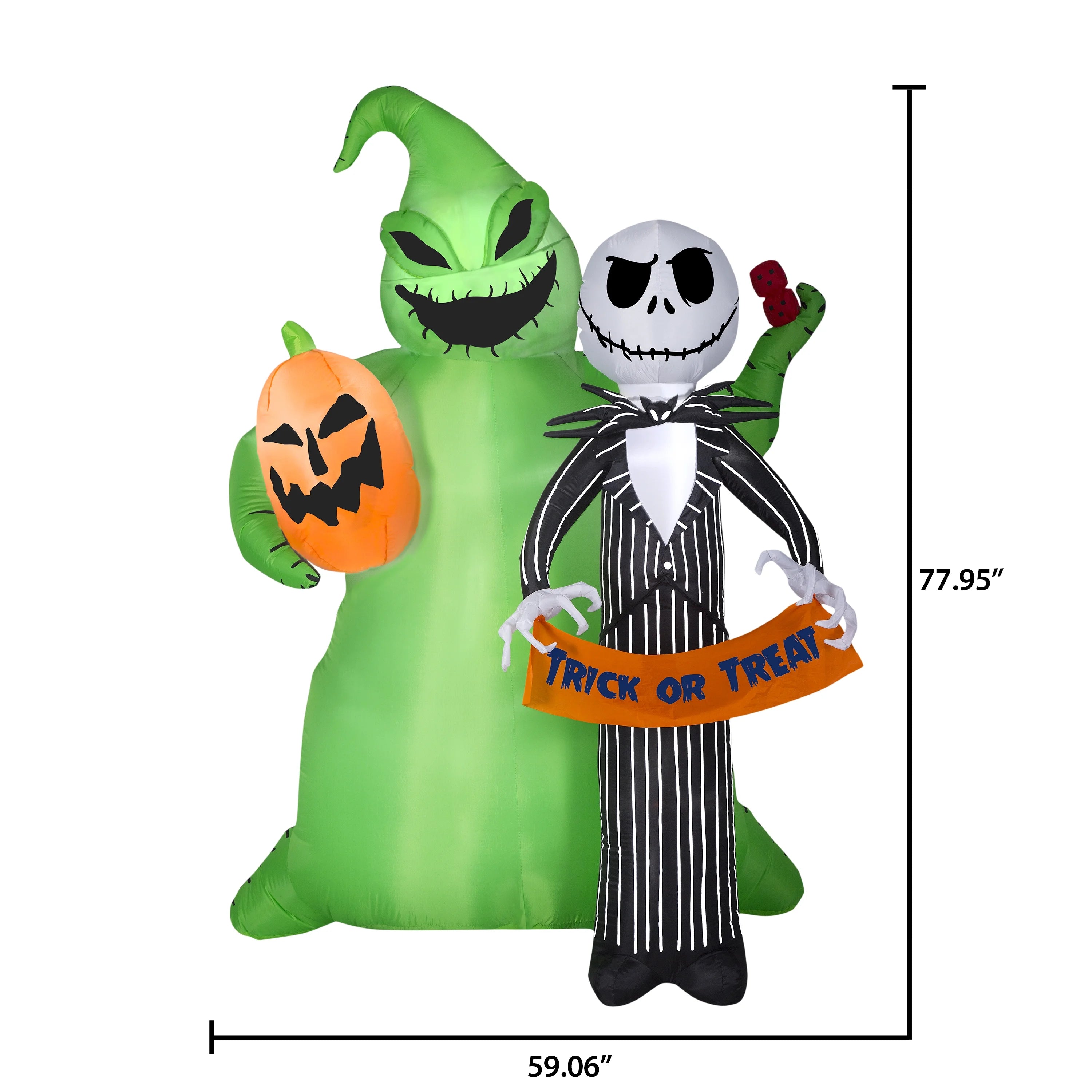 6.5' Airblown Jack Skellington & Oogie Boogie Y2483