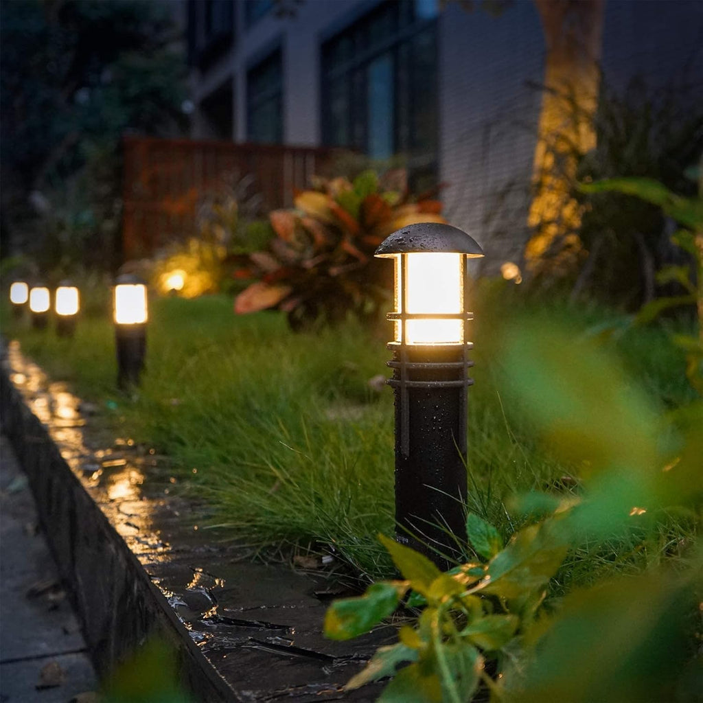 Black 8 Pack LED Bollard Pathway Light Z29783