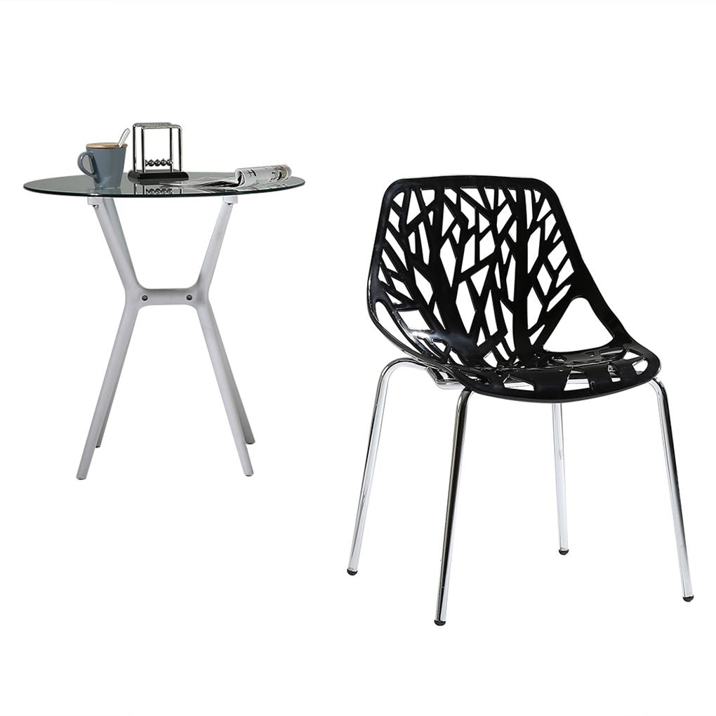 White Shell Lounge Plastic Dining Chair (Set of 4) K97846