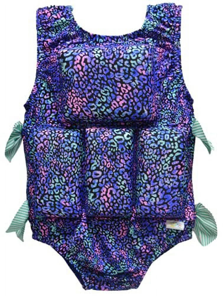 Coral Seersucker Girl's Swimwear Flotation Life Vest Swimsuit K141