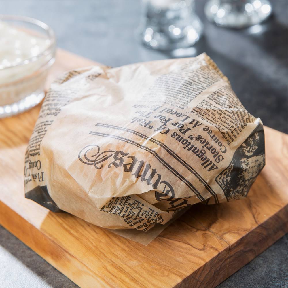 12x22 Natural Newspaper Print Sandwich Wrap Paper - 1000/Pack L19087