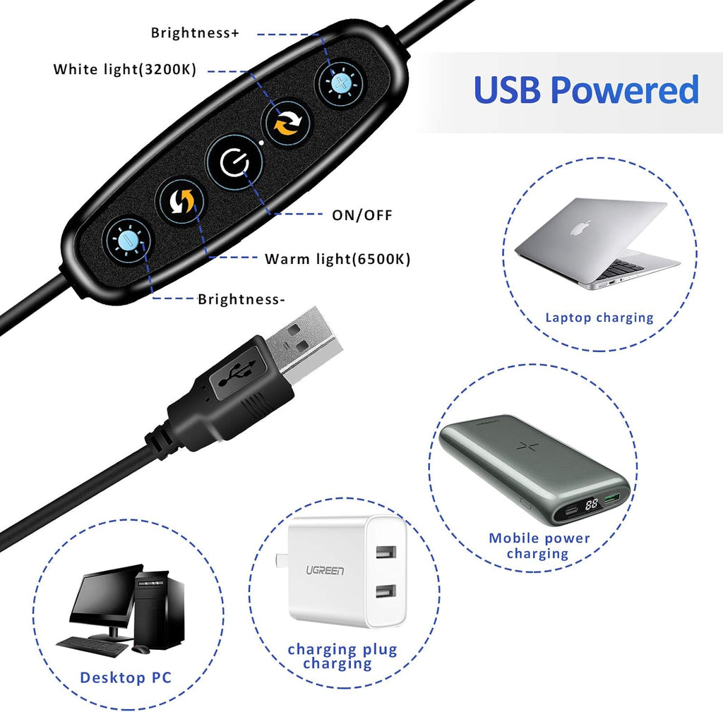 Video Conference Lighting Kit, Clip On Monitor Light, Pack of 2 B403979