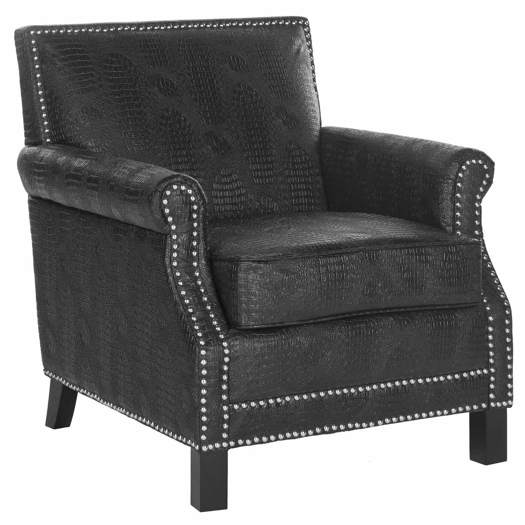 Black Crocodile Upholstered Club Chair R901