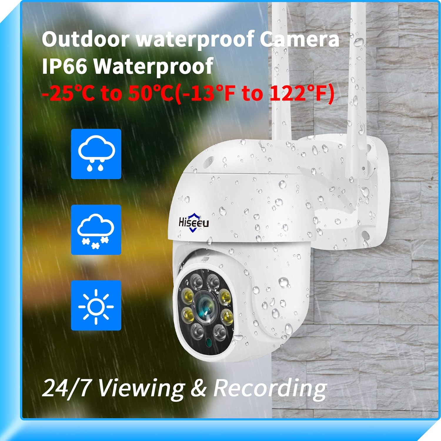 2.4G WiFi 3 Megapixels Pan/Tilt/Zoom Wireless Security Camera with Floodlights I38559