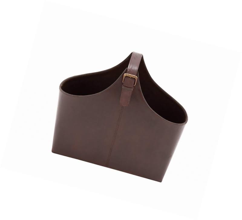 Brown Leather Magazine Holder L286031