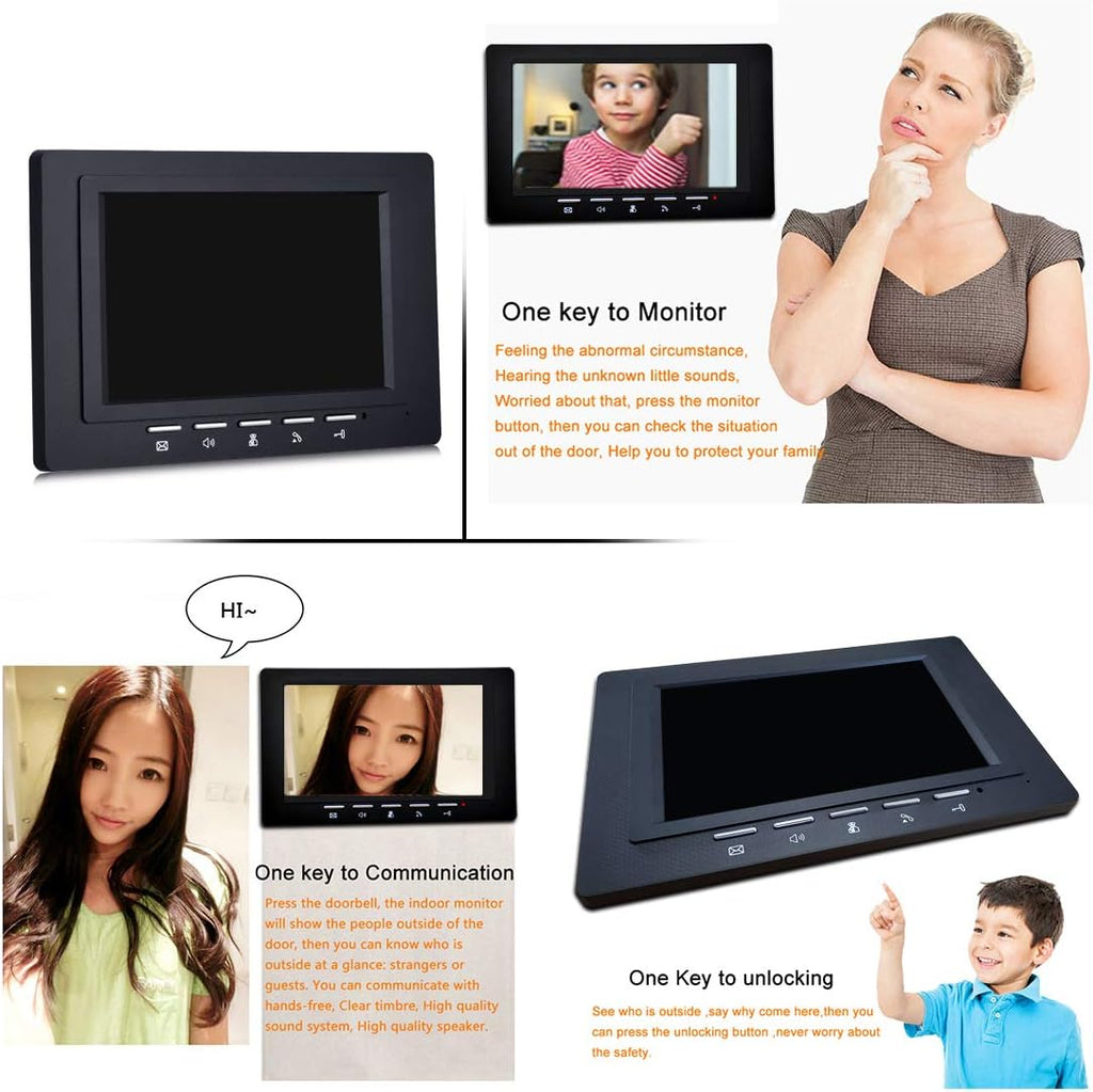 7 Inches Wired Video Door Phone System with IR Night Vision Camera W115