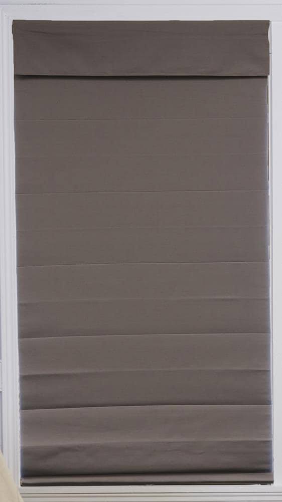 Steel Gray Blackout Cordless Roman Shade Cotton G164