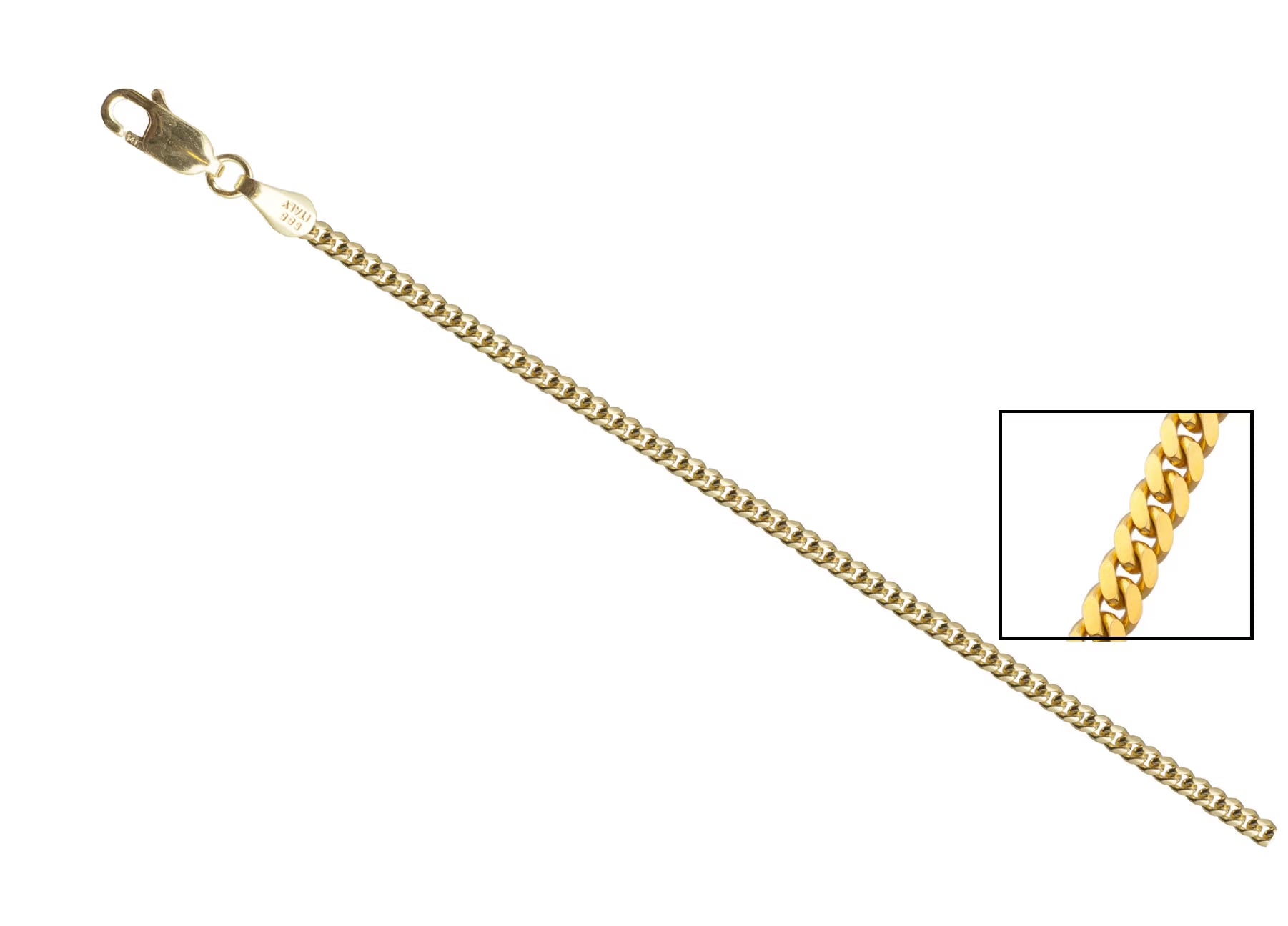 18k Gold Plated 925 Sterling Silver Miami Cuban Chain Necklace S417782