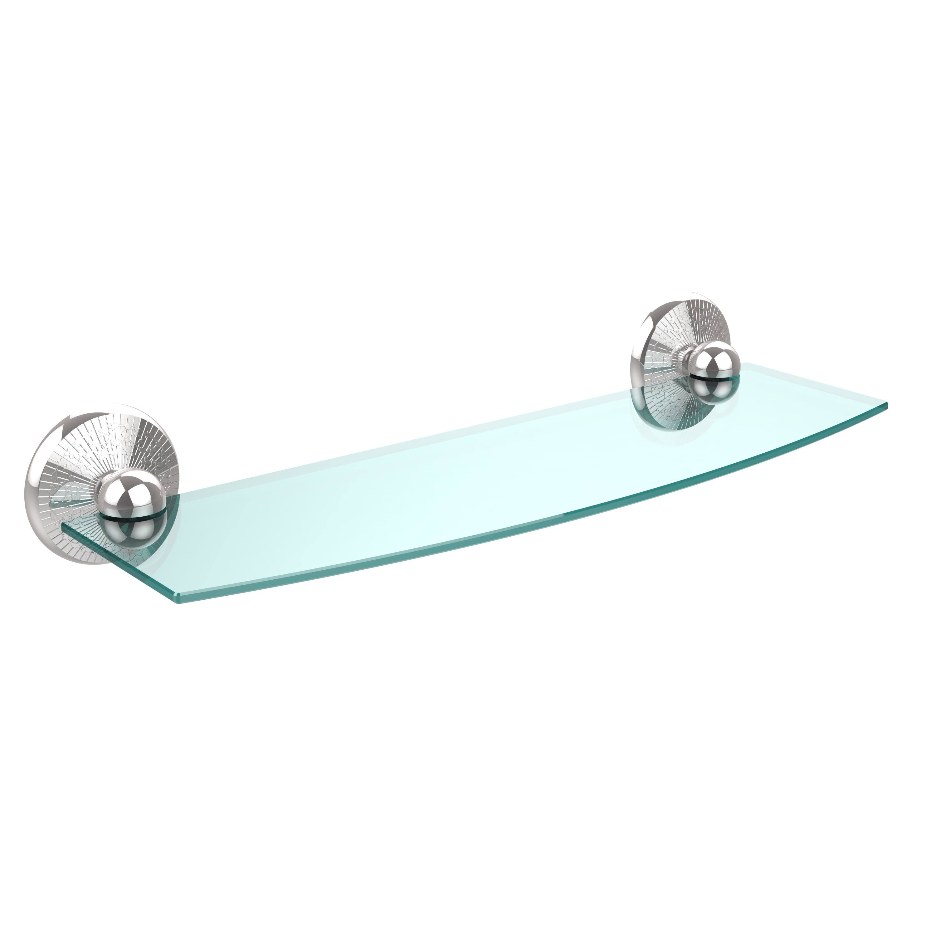 Polished Chrome 18 inch Glass Shelf N2354