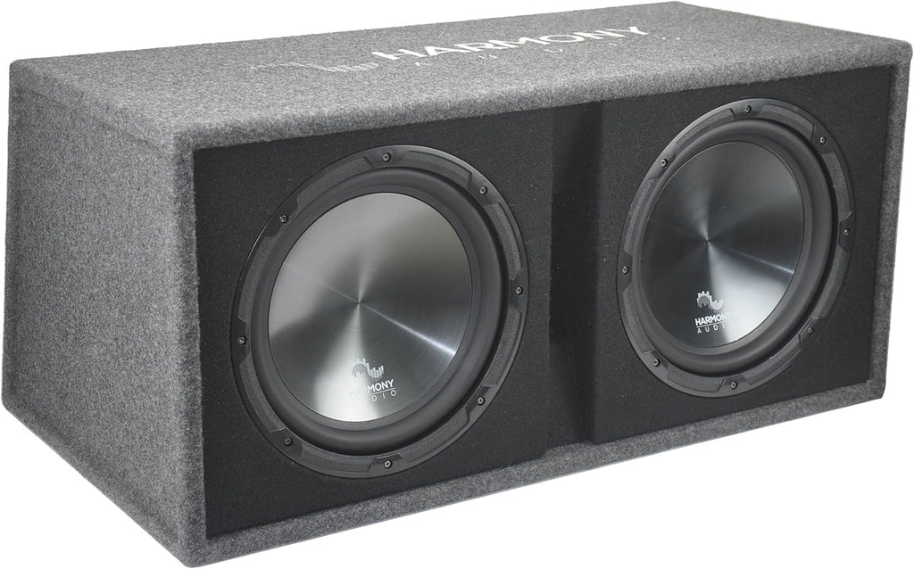 Car Rhythm Loaded Dual 12 Vented 1200W Sub Box Enclosure F887