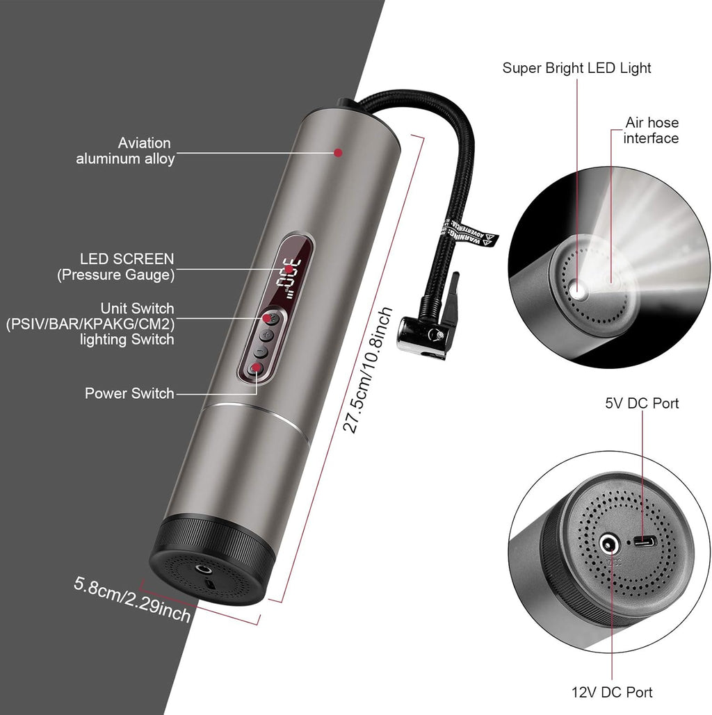 6600mAh Cordless Tire Inflator Air Compressor Pack of 2 E58098