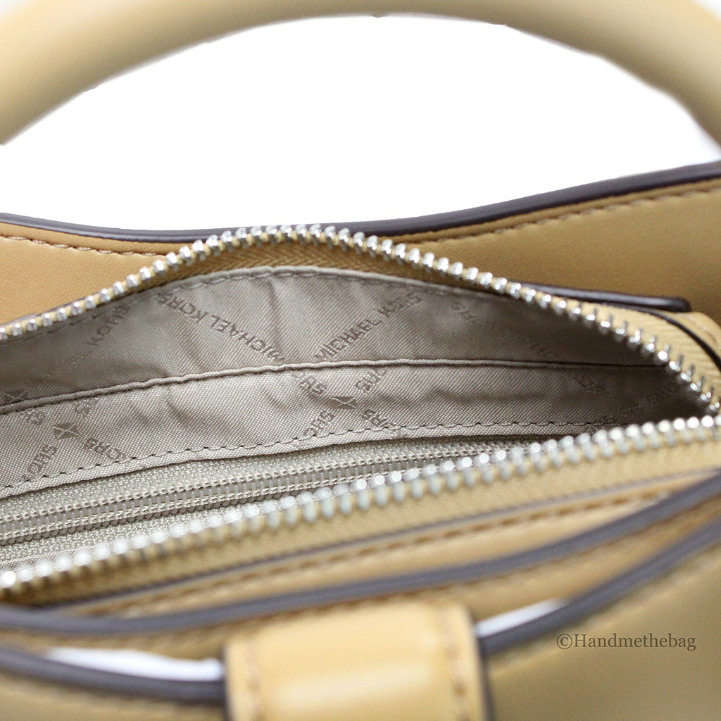 Camel Faux Leather Satchel Crossbody Bag Q3660