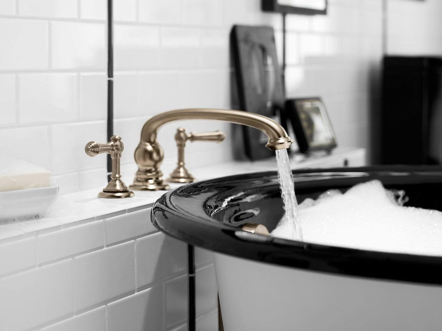 Polished Chrome Deck-Mount Bath Lever Handle Trim A31120