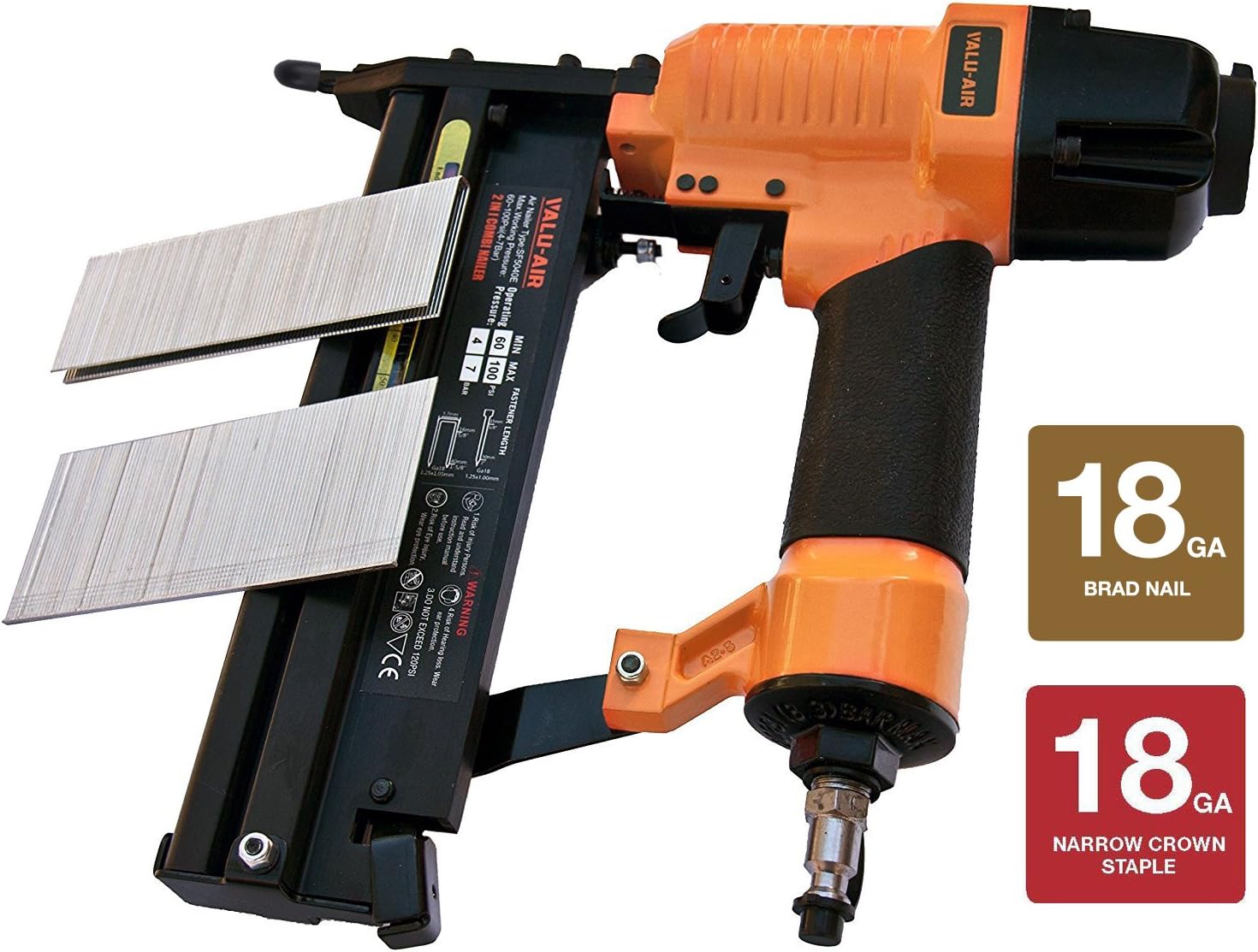 2 in 1 Pneumatic Brad Nailer and Stapler with Carrying Case Q24309