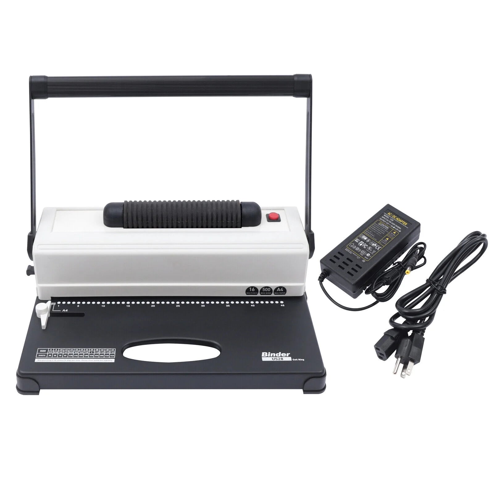 64 Holes Manual Coil Punch & Binding Machine with Electric Coil Inserter 110V W562