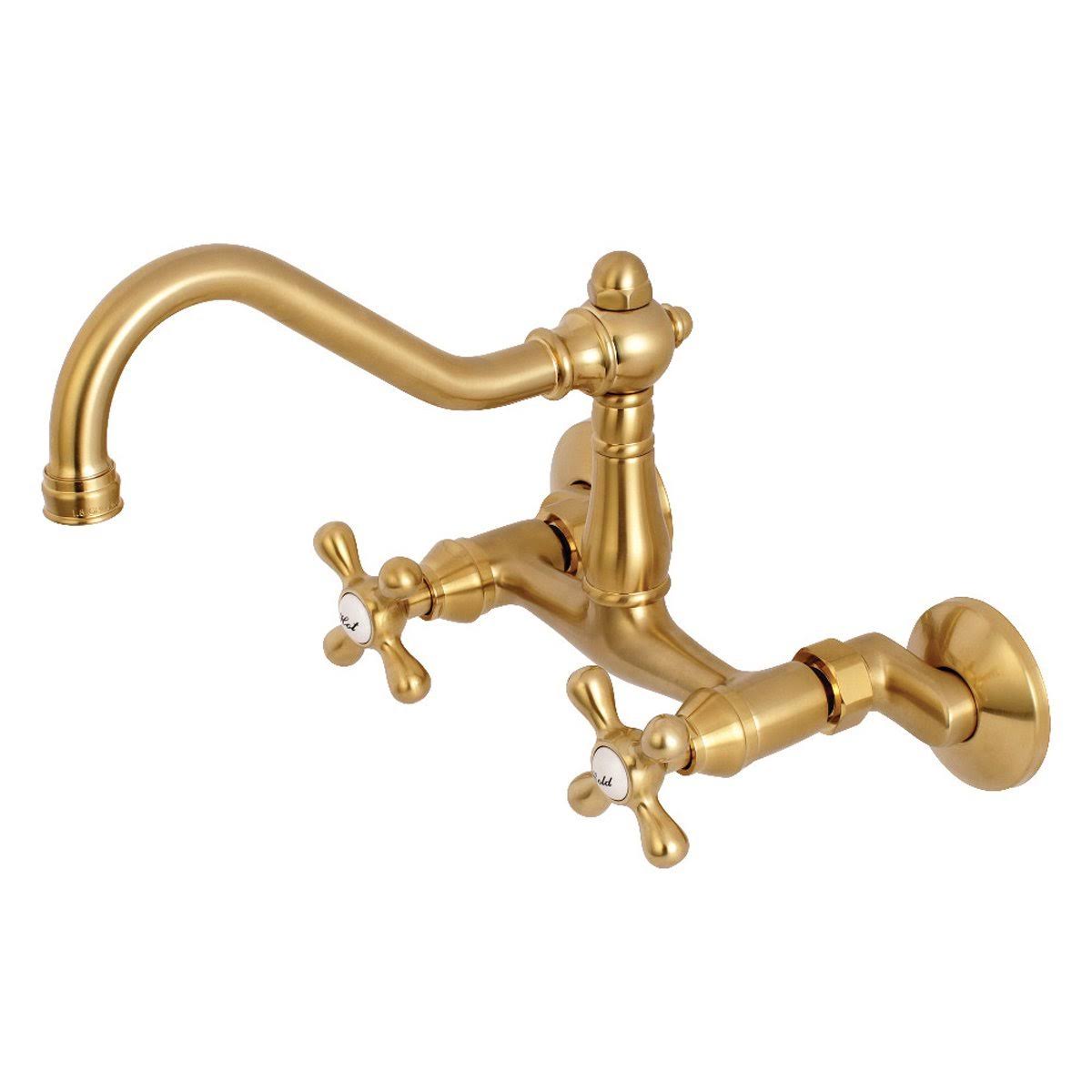 Vintage Adjustable Center Wall Mount Kitchen Faucet, Matte Black W24000