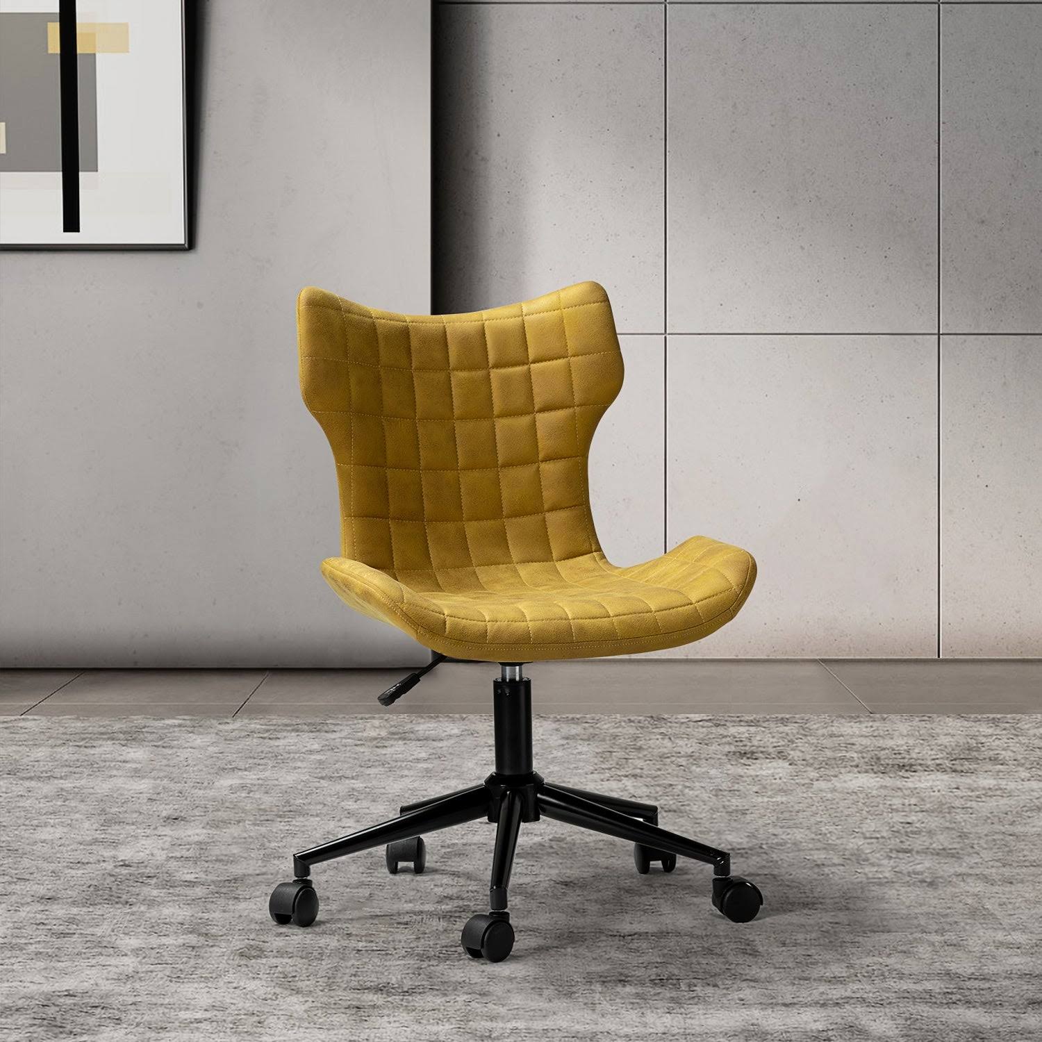 Mustard Office Task Chair with Tufted Back K630726