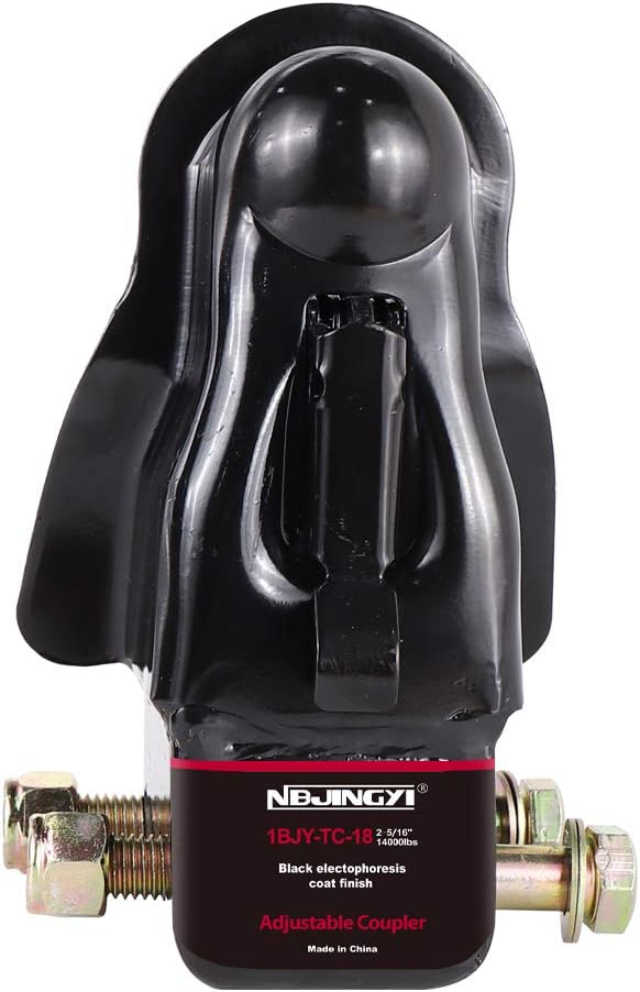 2-5/16 in Adjustable Trailer Coupler, Black Powder Coat, Pack of 2 E644356