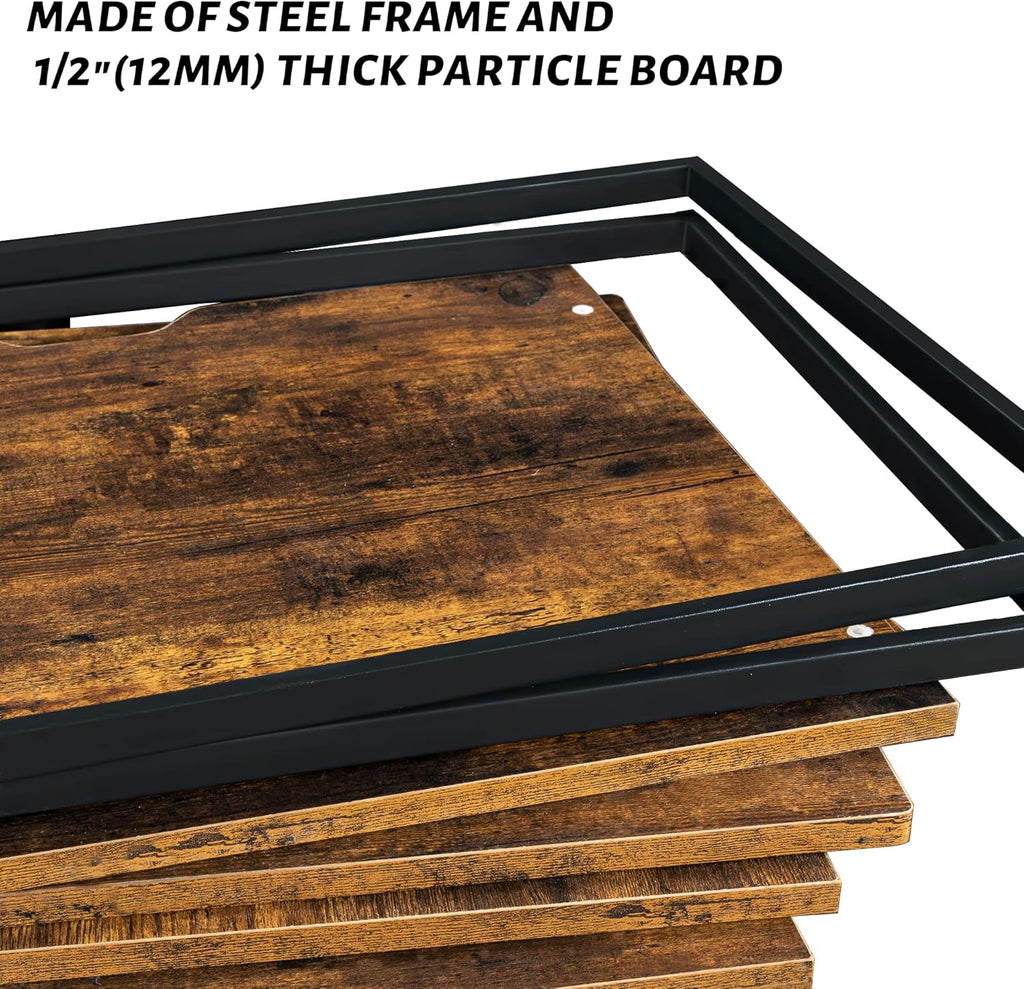 Rustic Brown and Black Cat Litter Box Enclosure with Magnetic Door, Pack of 2 G1100