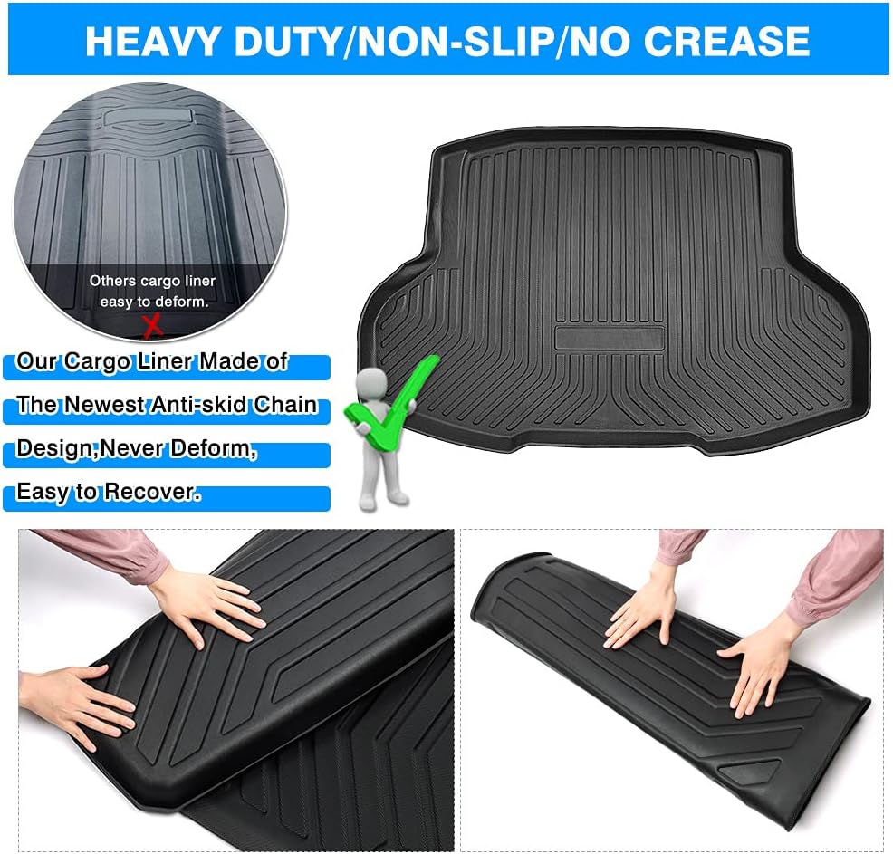 Trunk Mat for Honda Civic Sedan 2016-2021 All Weather TPO Rear Cargo Liner Pack of 2 S292528