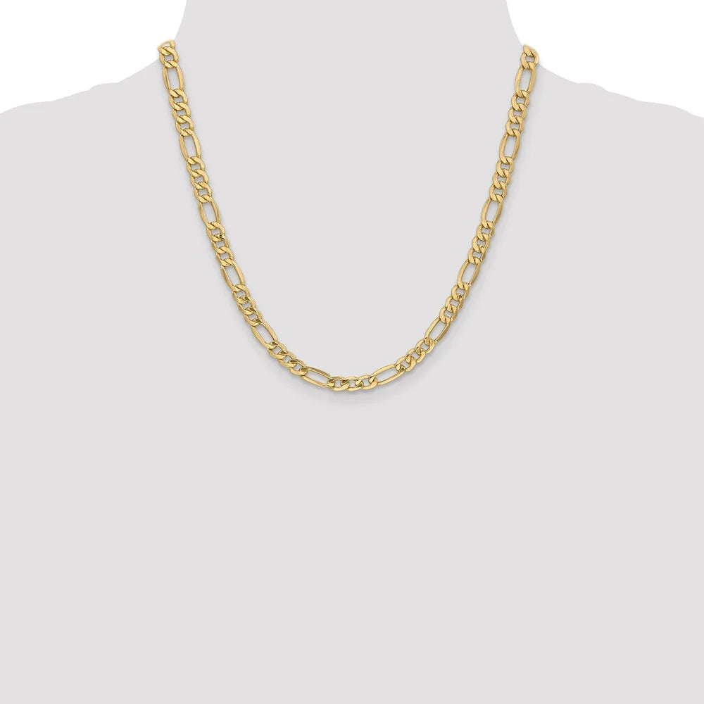 14kt Yellow Gold 20 inch Figaro Chain with Lobster Clasp A18566