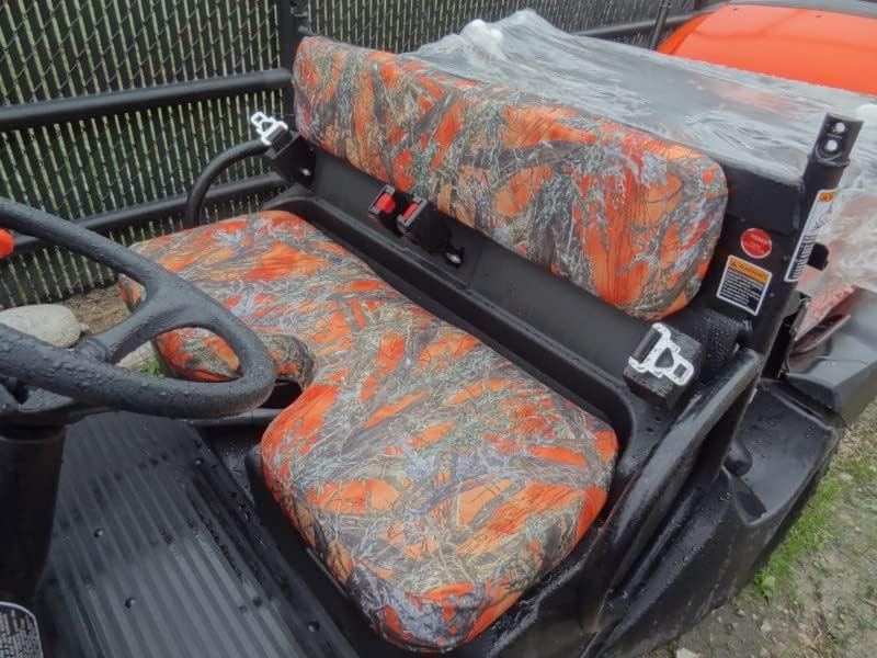 Orange Camo Bench Seat Covers Pack of 2 D158