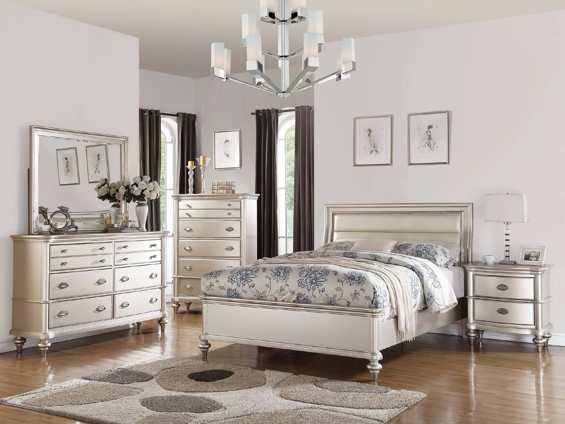 Silver Eastern King Bed N16633