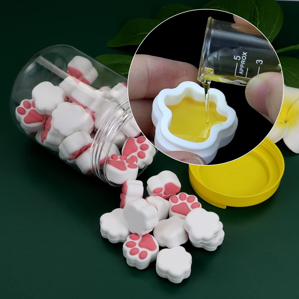 3ml Silicone Container For Wax Non-Stick Food Grade Cat Paw Small Silicone Jars Storage Containers (6) Pack of 2 K852