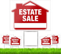 Estate Sale Signs 5 Pack, Double-Sided, Heavy Duty Stakes, Directional Arrows Z522