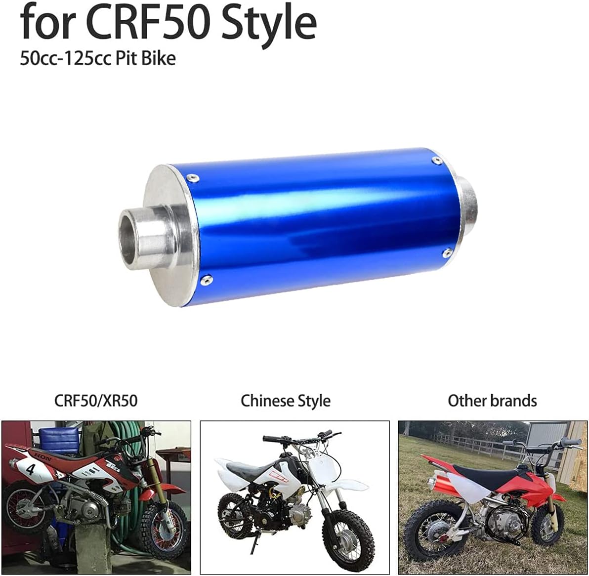 Blue Pack of 2 Muffler Exhaust Silencer Pipe Head Assembly Y1169
