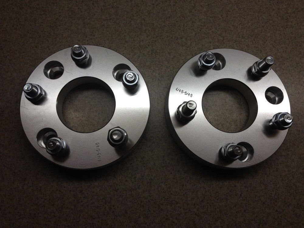 2 Pieces 1" 25mm 5 Lug Conversion Adapters with Open End Nuts Bolt Pattern 4x100 to 5x100 Center Bore 57.1mm 12mm x 1.5 Stud H252819