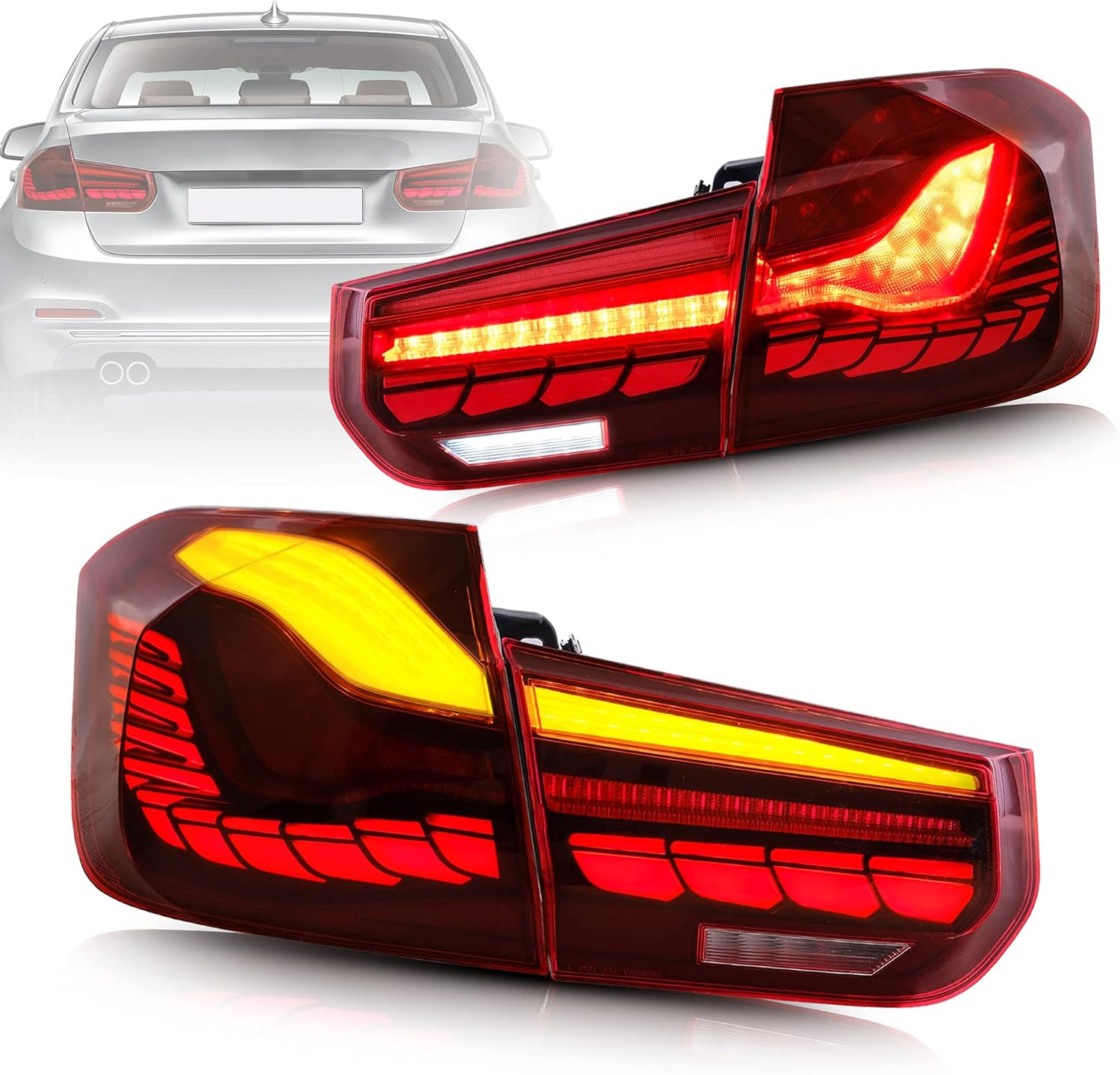 Smoked OLED Sequential Taillights for BMW M3 / 3 Series Sedan 2012-2018 L899525