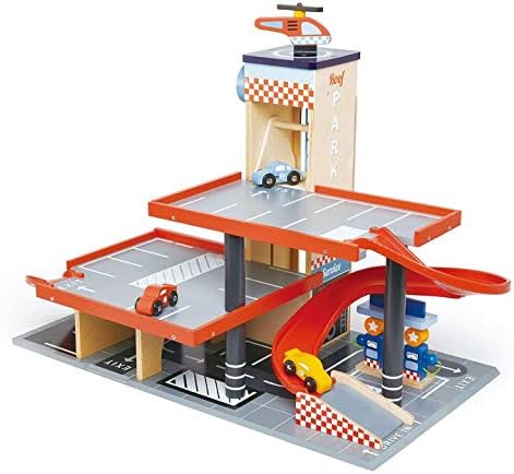Blue Bird Service Station Wooden Garage and Service Station with Ramps Petrol Pumps and Car Wash Center A130848