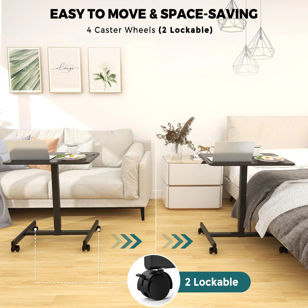 Black Height Adjustable Standing Desk with Lockable Wheels W7178