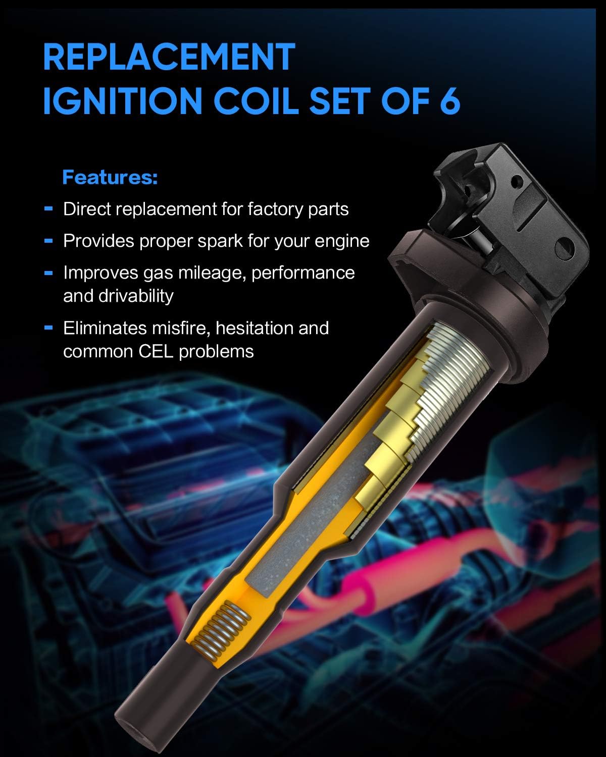 Ignition Coils Set of 6 I92501