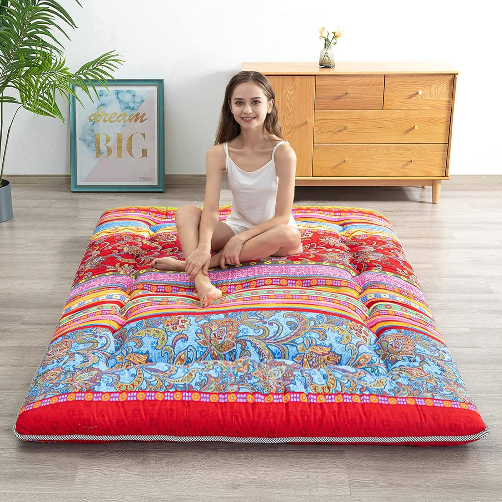 Black Geometric Pattern Japanese Floor Mattress J9726