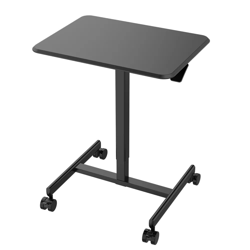Black Height Adjustable Standing Desk with Lockable Wheels W7178
