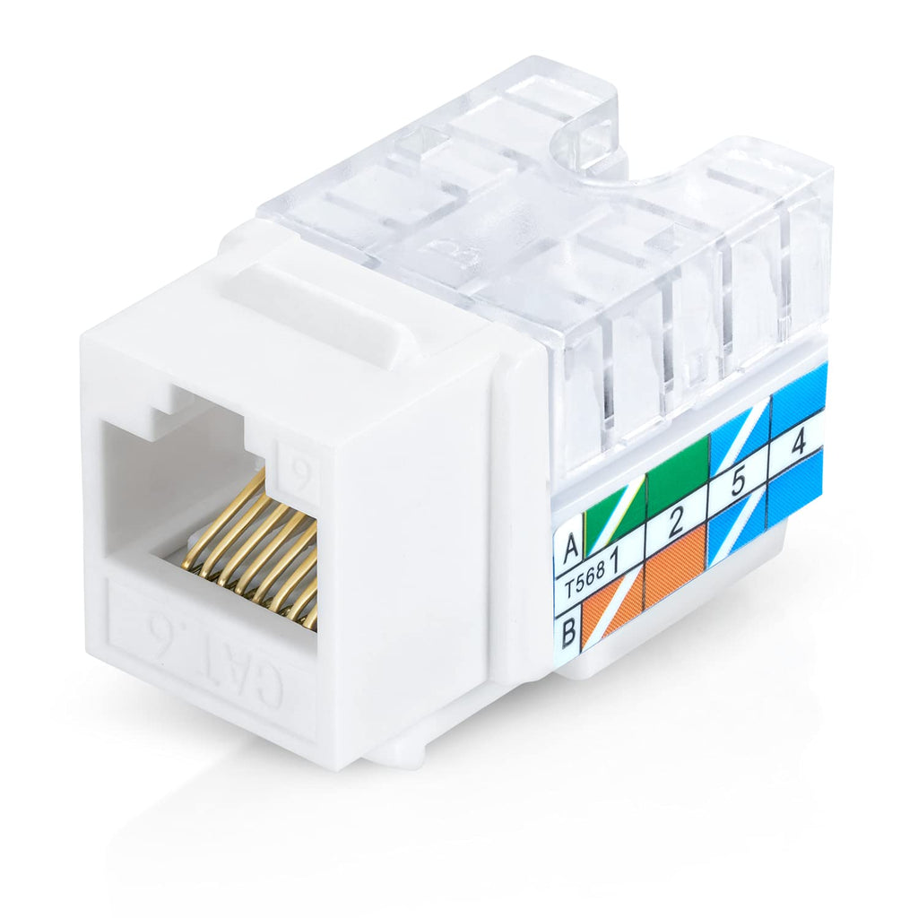 50-Pack White Cat6/5e Keystone Jack M456