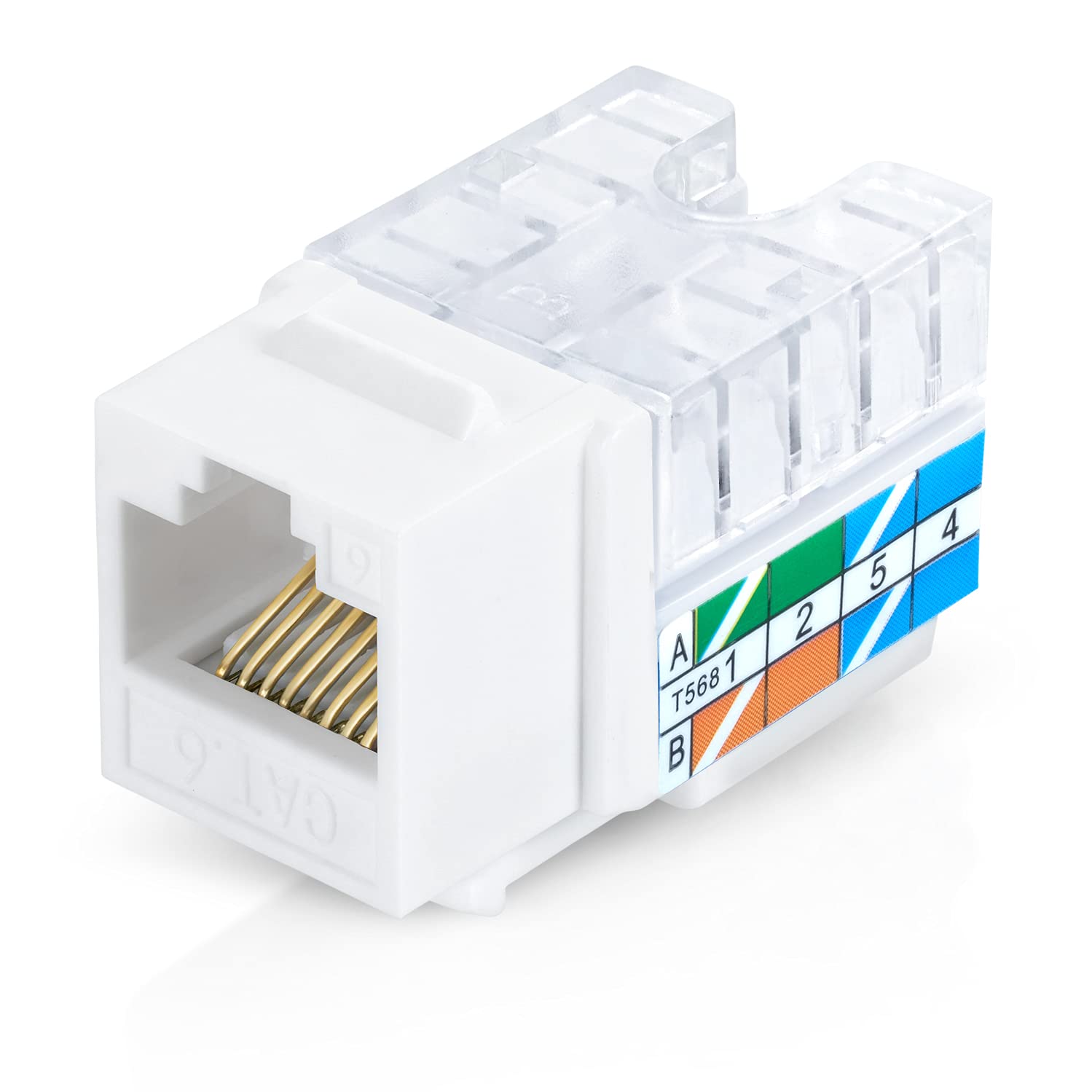 50-Pack White Cat6/5e Keystone Jack M456