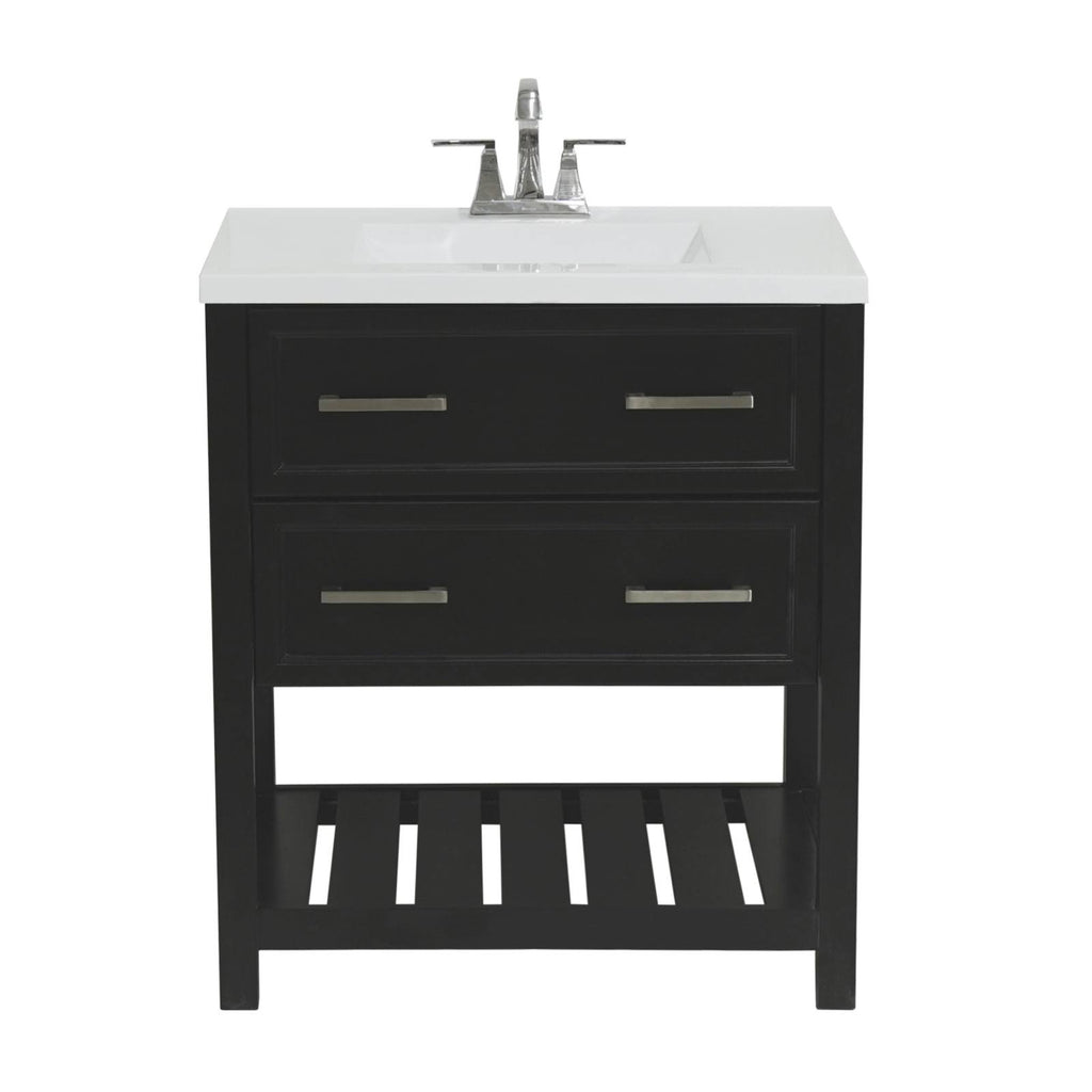 White Bath Vanity with Cultured Marble Top N472