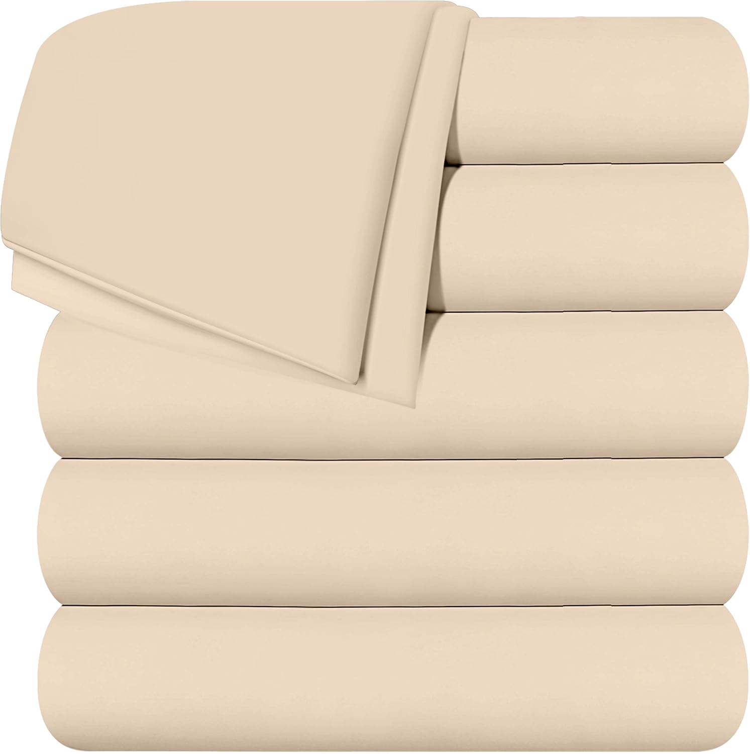 Twin White Pack of 6 Soft Brushed Microfiber Flat Sheets G47116