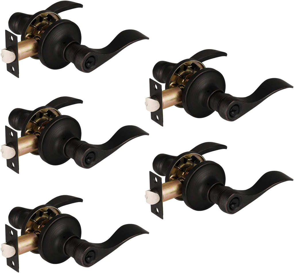10 Pack Privacy Door Lever Locking Door Handle Set D63038