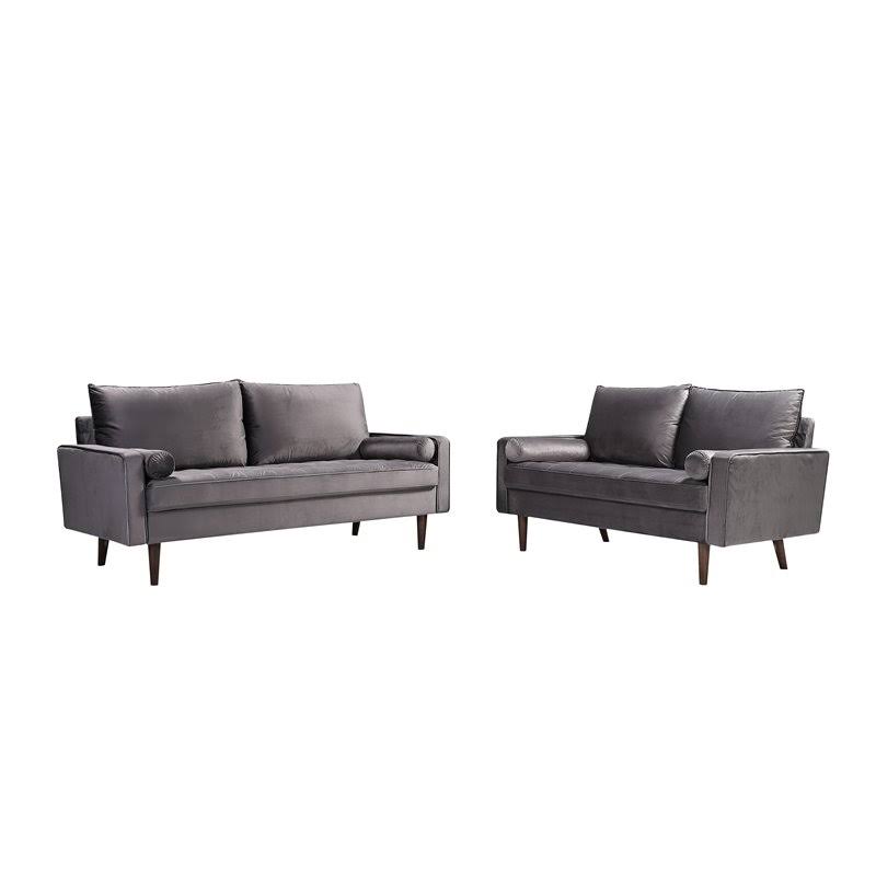 Gray Velvet Sofa O534334