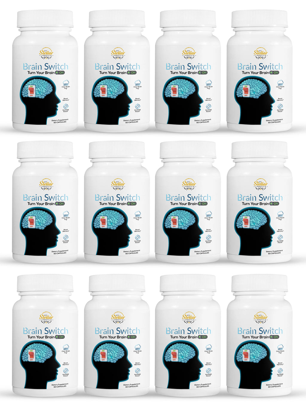 12 Pack Brain Switch 60 Capsules x12 H2843