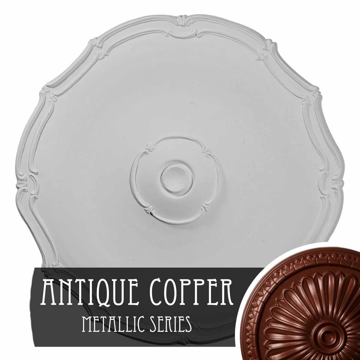 18 7/8x22OD x 1 1/2x22P Hand-Painted Flash Blue Ceiling Medallion H9195
